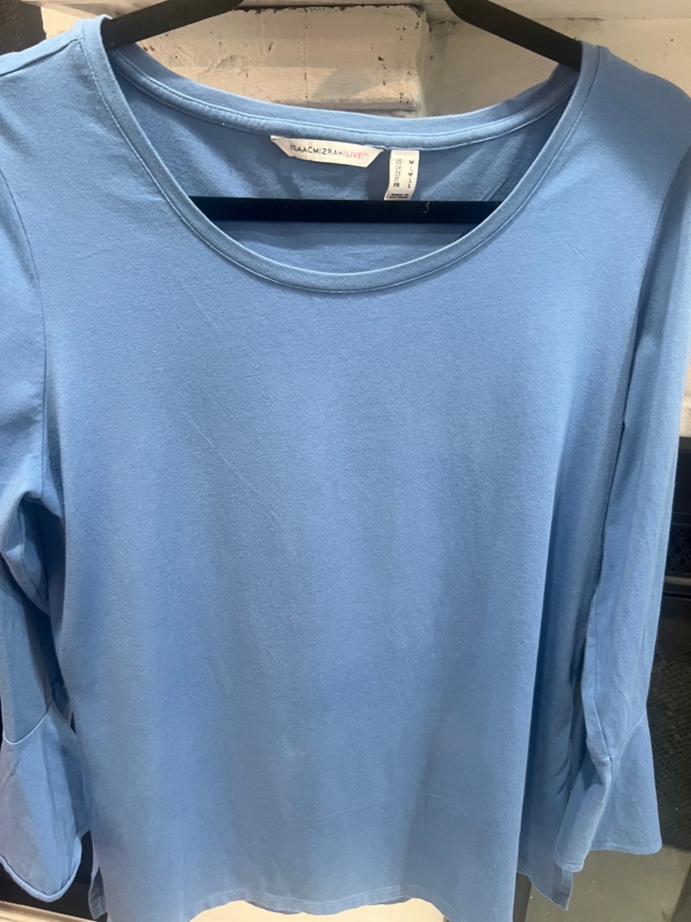 Isaac Mizrahi Light Blue Long-Sleeve Crewneck Top - Picture 3 of 8